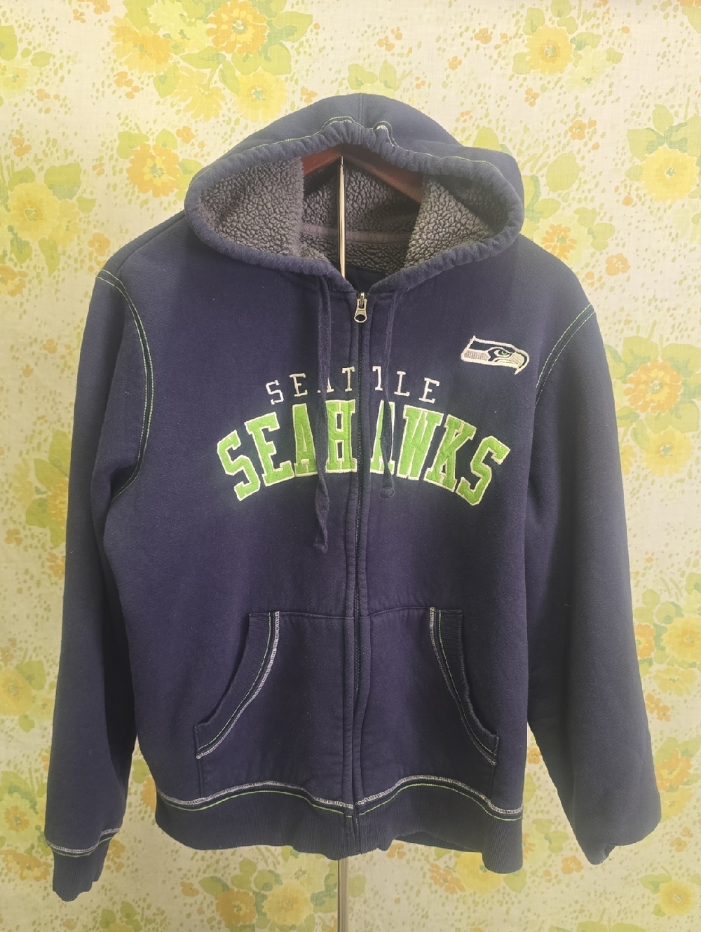 NFL Apparal Seattle Seahawks Navy Blue Women's Zip Hoodie Style Jacket